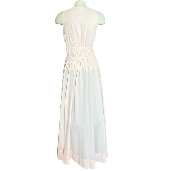 John Kloss Peach V Neck 100% Nylon Loungewear Sleep Dress Floor Length - Picture 5 of 7